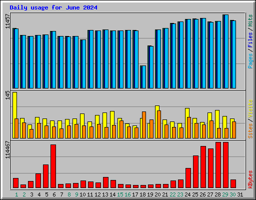 Daily usage for June 2024