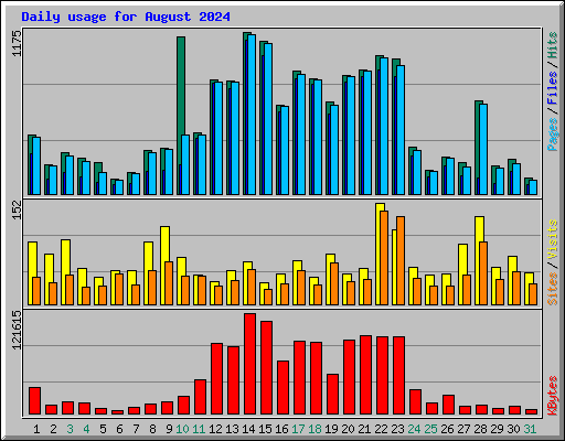 Daily usage for August 2024