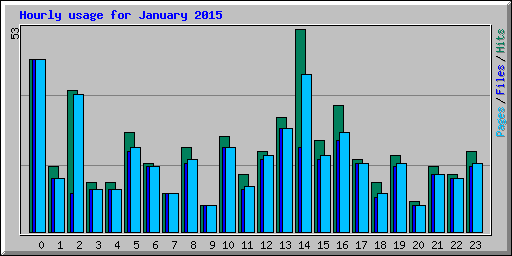 Hourly usage for January 2015