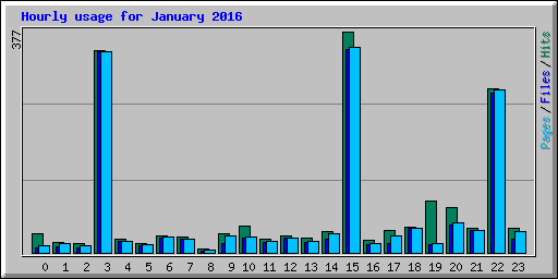 Hourly usage for January 2016