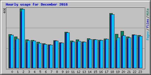 Hourly usage for December 2016