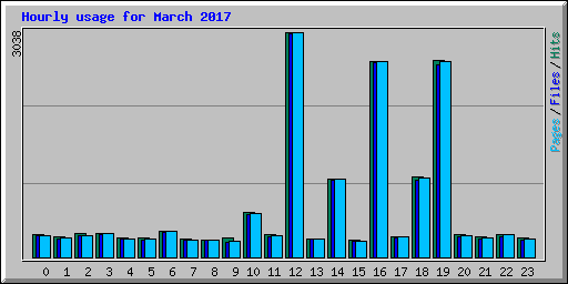 Hourly usage for March 2017
