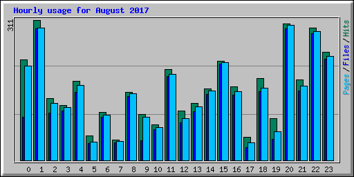 Hourly usage for August 2017
