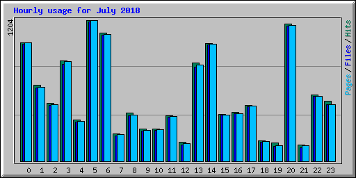 Hourly usage for July 2018