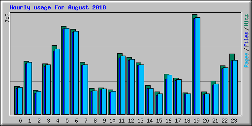 Hourly usage for August 2018
