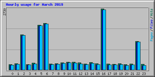 Hourly usage for March 2019