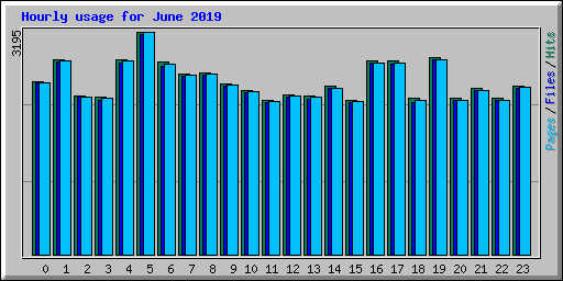 Hourly usage for June 2019