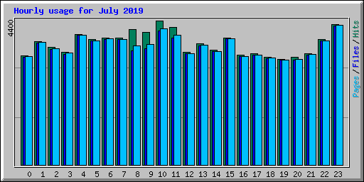 Hourly usage for July 2019