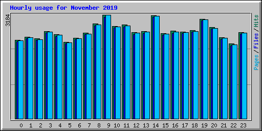 Hourly usage for November 2019