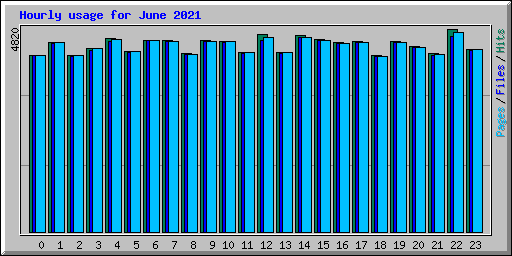 Hourly usage for June 2021