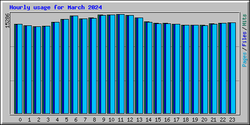 Hourly usage for March 2024